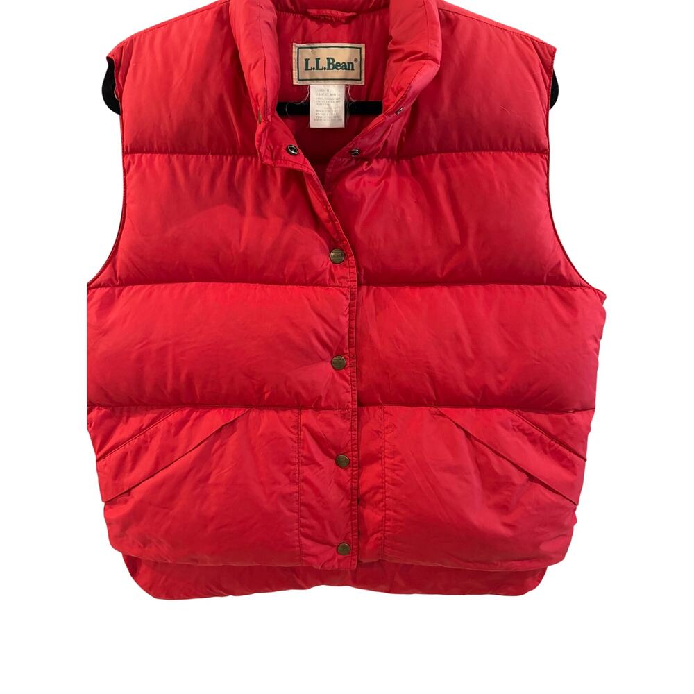 Vintage L.L.Bean Women's Goose Down Puffer Vest, Red, Size M